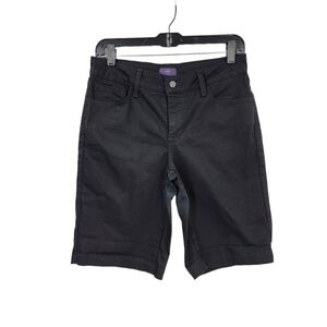 NYDJ Women's Black Cotton-Stretch Bermuda Short - 2